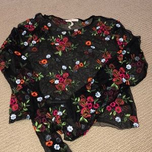 Urban Outfitters floral mesh crop top